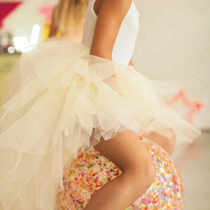 Юбка рок-н-ролл Ratatam "Vanilla", ванильная, 4-8 лет